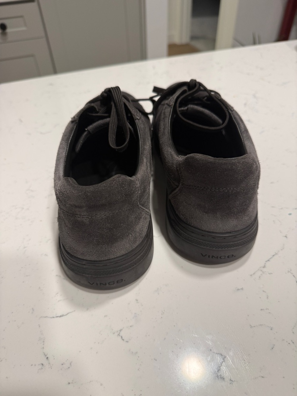 Vince Men's Charcoal Suede Low-Top Sneakers